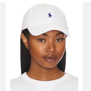 White Ralph Polo Lauren Tennis Cap OS Blue Logo